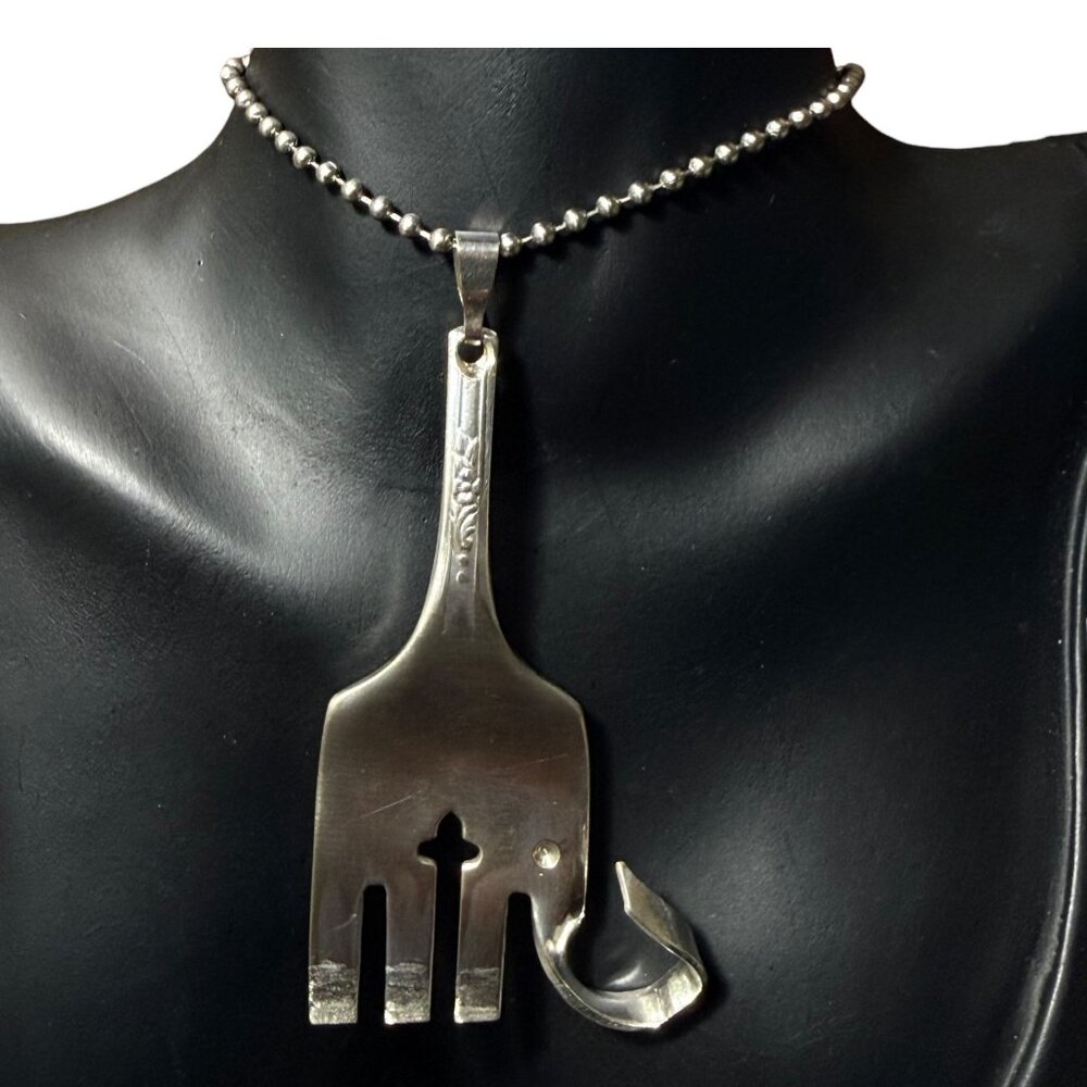 Vintage Elephant Silver Fork Pendant | Upcycled Tudor Silverware Jewelry